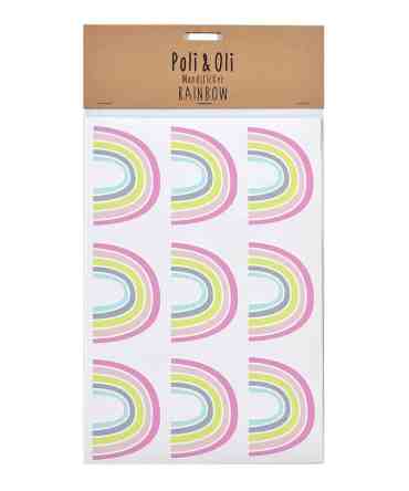 alt="Poli & Oli - Stickers muraux - Savon détachant Autocollants pour décoration de chambre d'enfants - Arc-en-ciel"