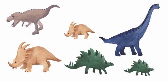 alt="Poli & Oli - Stickers muraux - Savon détachant Autocollants pour décoration de chambre d'enfants - Dinosaures"