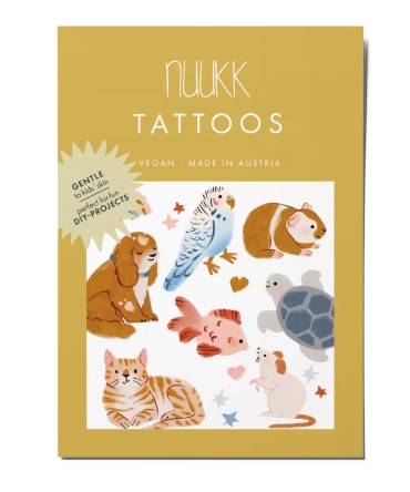 alt="Nuuk- Tattoos - Tatouages temporaires pour enfants vegan avec animaux"