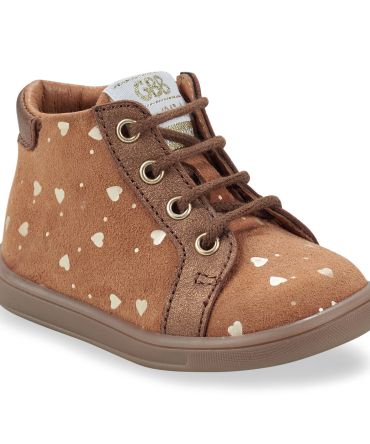 alt="GBB - Chaussures en cuir pour bébé - - Chaussure souple premiers pas - Laninou - Camel"